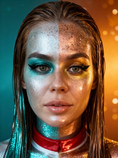 Cinematic portrait with teal-gold grading