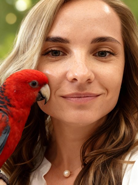 Natural portrait with animal companion