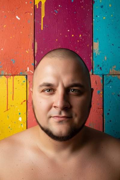 Man with pop-art colorful background