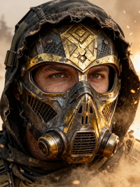 Post-apocalyptic warrior with armor detail