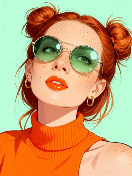 Pop art illustrated style portrait